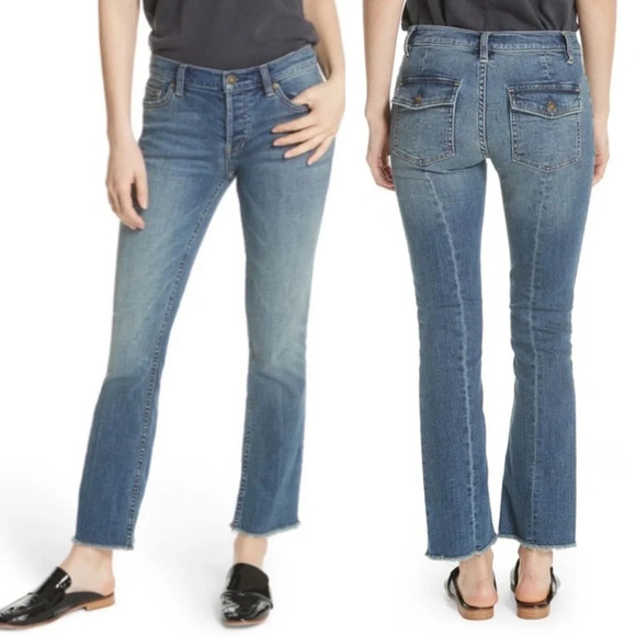 ✨NWT Free People We The Free Light Wash Austin Straight Leg Raw Hem Jeans 26 - Picture 1 of 12